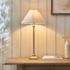 Klasyczna lampka stołowa nocna abażurowa lniana mosiężna minimalistyczna uniwersalna Lille 117829 ENDON